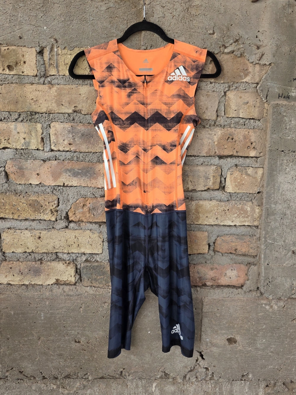 ​Adidas Adizero Climachill Speedsuit Men's S - Orange/Black Chevron